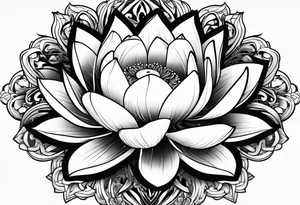 lotus flower in japanese tattoo style facing me tattoo idea