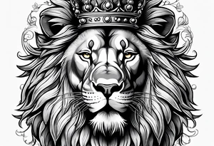 Roaring Lion with crown tattoo idea