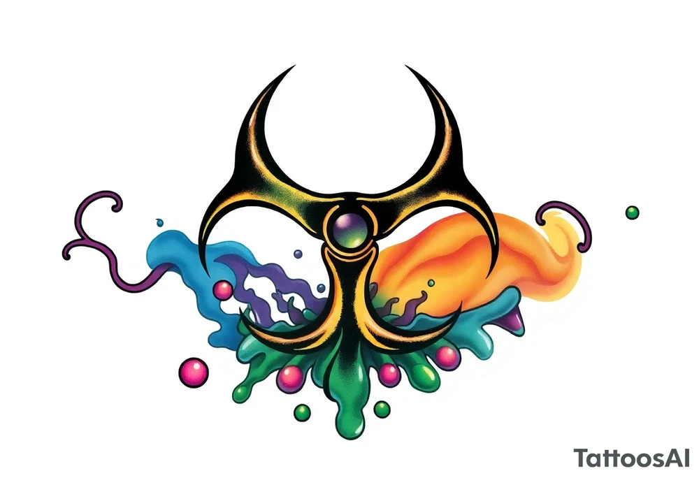 Contagion sign with toxic spill tattoo idea
