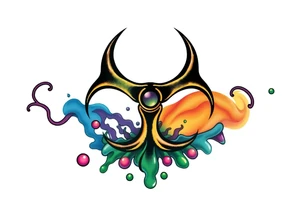 Contagion sign with toxic spill tattoo idea