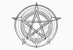 Pentagram geometric tattoo idea