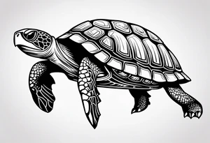 simple line turtle tattoo idea