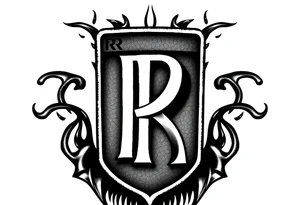 Rolls Royce logo by itself mostly black tattoo idea