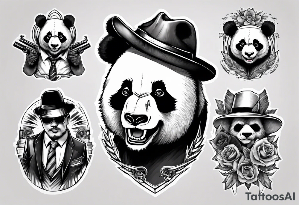 gangster panda tattoo idea