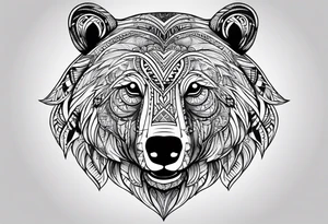 Simple Tribal black bear face tattoo idea