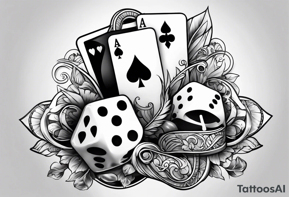 spades and dice and money tattoo idea