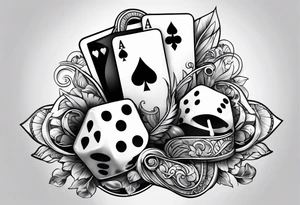 spades and dice and money tattoo idea