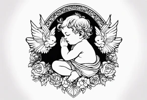 one putti praying tattoo idea