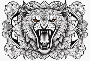 Front knee tattoo with fall colors tattoo idea