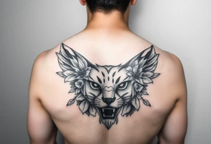 I want you to generate a tattoo to cover another one I had before this idea can be about animals or flowers. tattoo idea