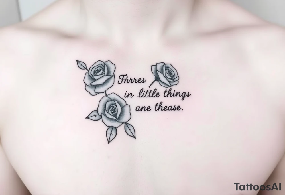 Find happiness in the little things with roses tattoo idea