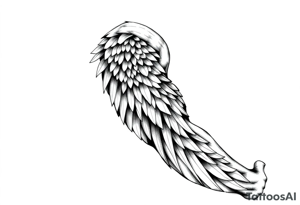 Full Shoulder to elbow wing tattoo idea