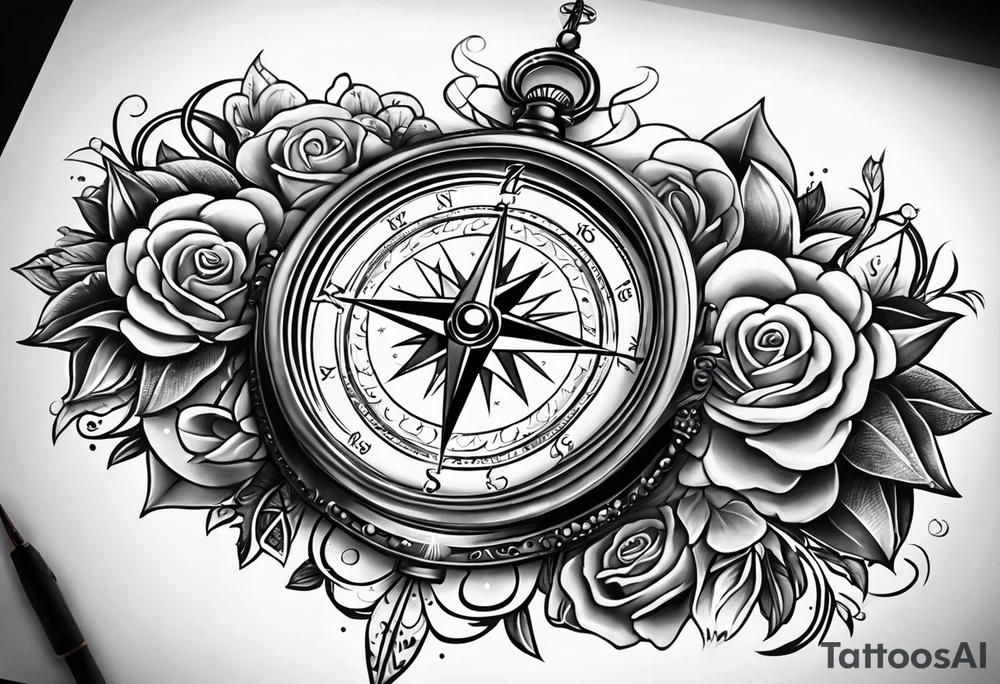divine proportion and compass tattoo idea