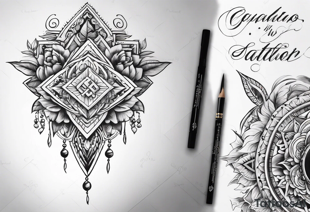Use the following letter combinations in a decorative tatoo design: CM, AL, ER, and EG tattoo idea