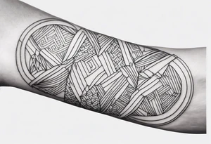 Thin line of a nordic chain that surrounds the forearm tattoo idea
