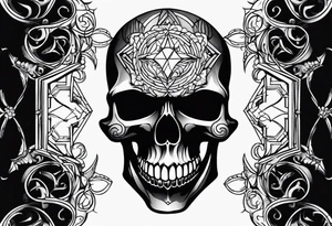 Dark evil skull tattoo idea