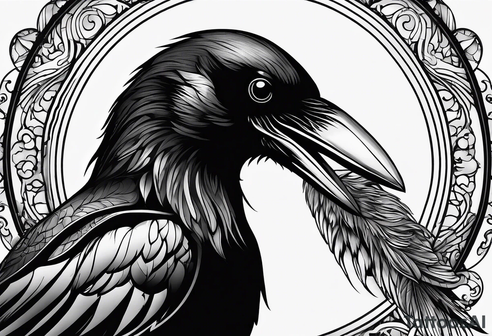 head of a crow tattoo idea
