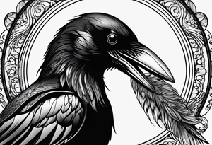 head of a crow tattoo idea