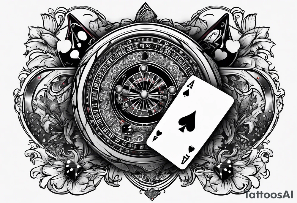 I want all methods of gambling games. The center piece to be death playing against a man. tattoo idea
