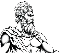 GREEK GOD LOOKING OVER HIS EMPIRE tattoo idea