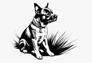 Mão e para de cachorro batendo uma na outra tattoo idea