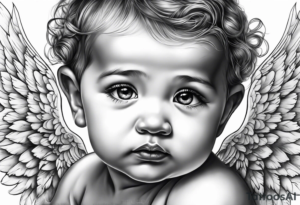 baby angel tattoo idea