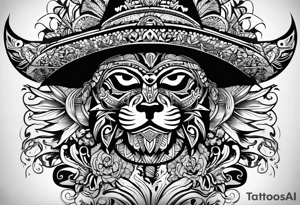 Mexican American inspired Tattoo that incorporates love for family and importance of building wealth. Include elements of the pacific northwest tattoo idea