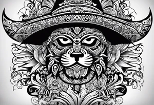 Mexican American inspired Tattoo that incorporates love for family and importance of building wealth. Include elements of the pacific northwest tattoo idea