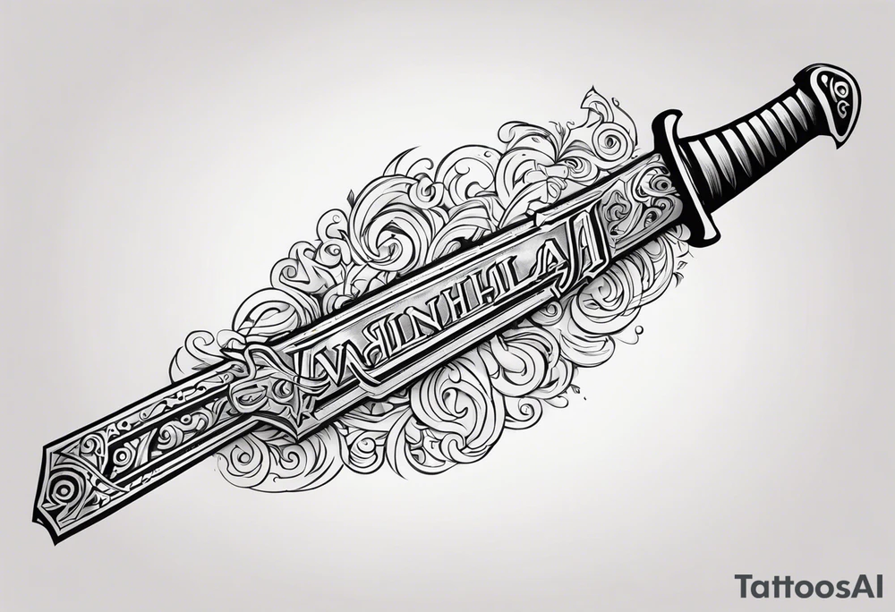 Valhalla sword tattoo idea