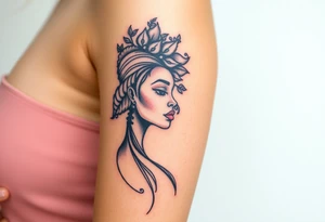 African goddess with afro tattoo idea