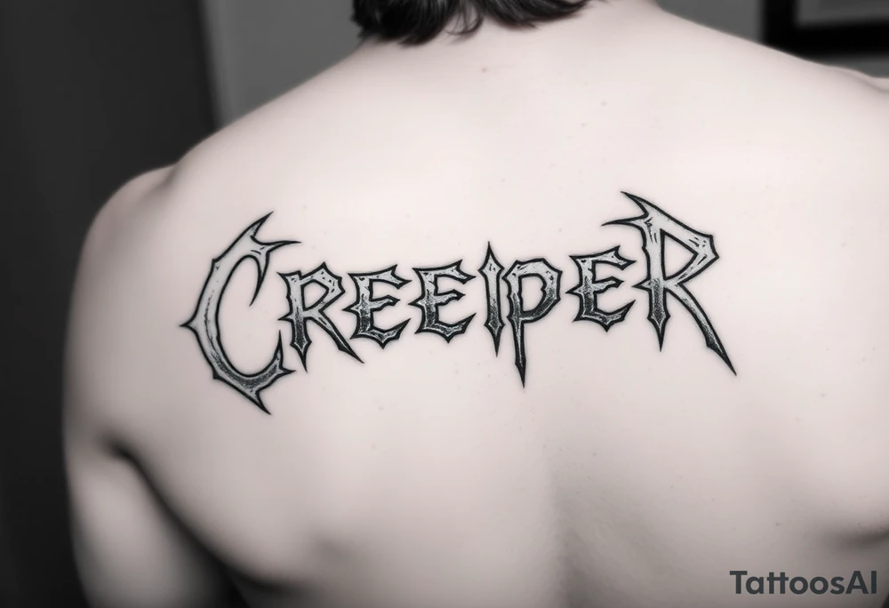 “Creeper” metal band font tattoo idea