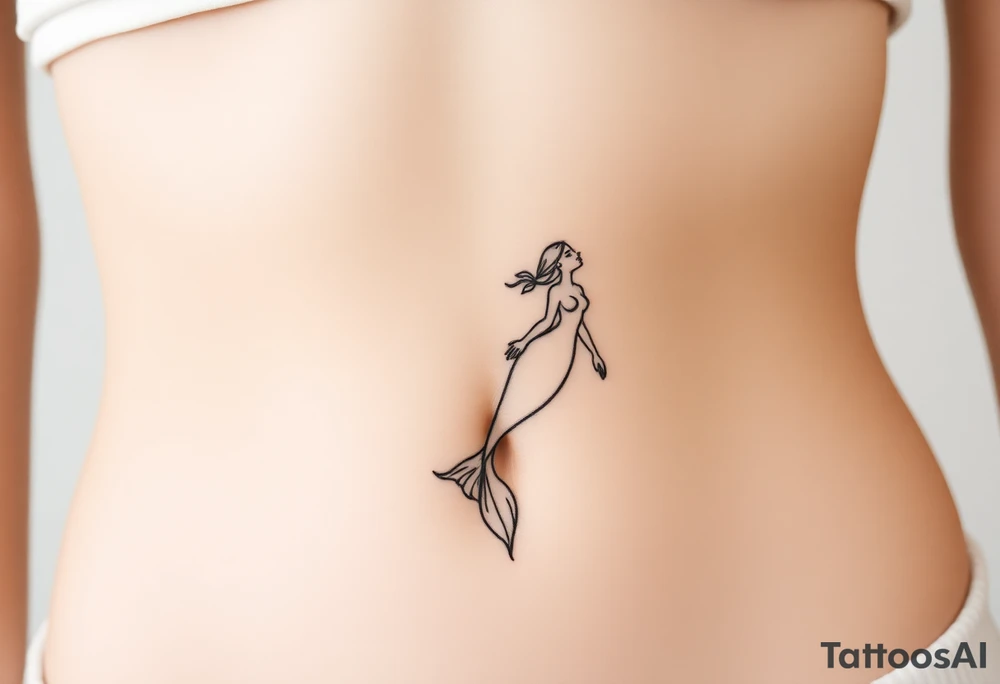 Mermaid light grainy tattoo idea