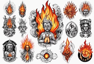 God on fire tattoo idea