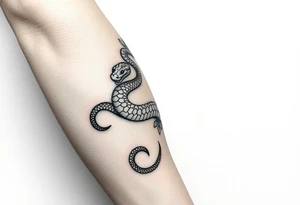 mystical snake wrapped around the whole forearm tattoo idea