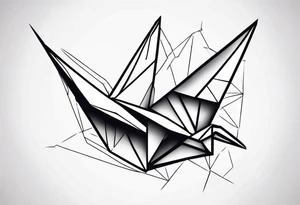 broken Origami Crane tattoo idea