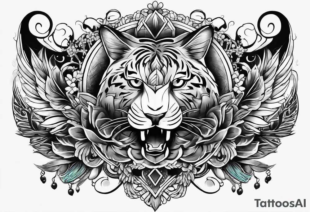 full body tattoo on the back from top to bottom on paper tattoo idea