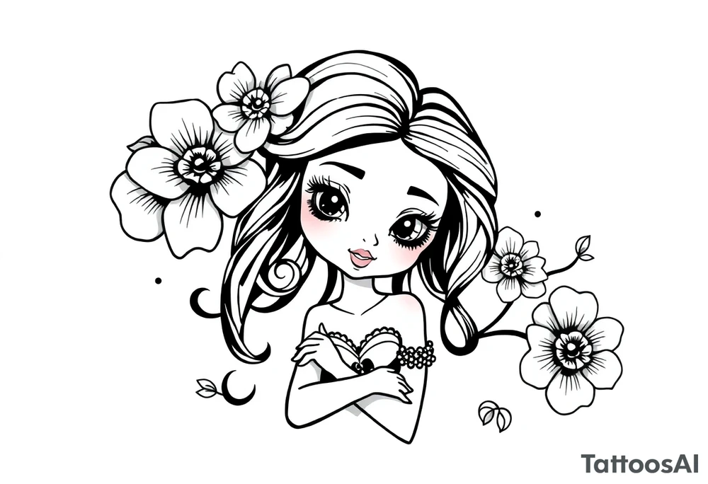 Chicano style girl tattoo idea