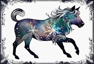 Constellation, animal, snowflake tattoo idea