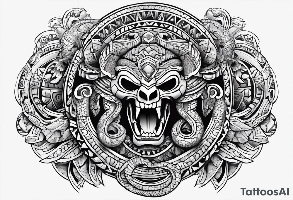 Aztec snake tattoo idea