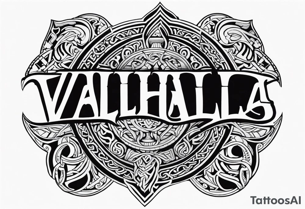 Valhalla viking gods tattoo idea
