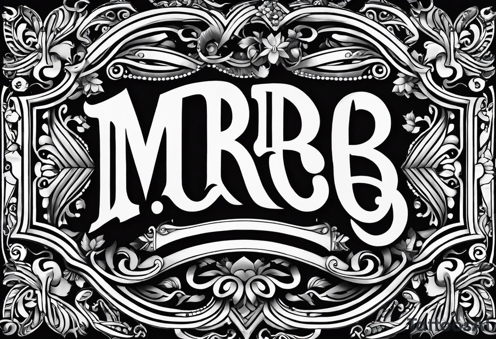 letters: "MRBG" underlined, equally separated
simple, clear, plain, unadorned tattoo idea
