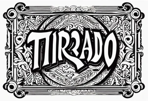 The word “Tirado” on the back like a football jersey old English font simple tattoo idea