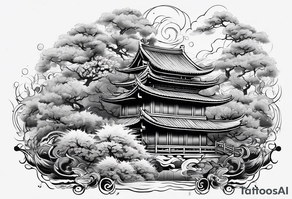 thick water neojapanese tattoo idea