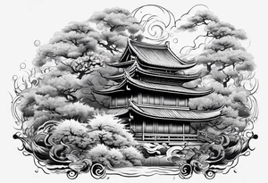 thick water neojapanese tattoo idea