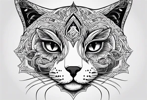 Cat with 8 eyes tattoo idea