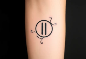 Line tattoo scene with play symbol, pause symbol, stop symbol, rewind symbol, mental health awareness tattoo idea