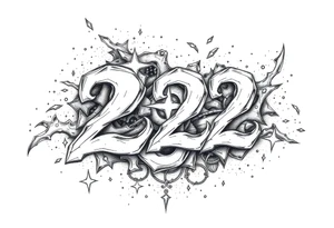 number 222 stardust tattoo idea