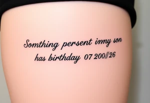 Something represnt my son Liam his birthday is 07/20/26 tattoo idea