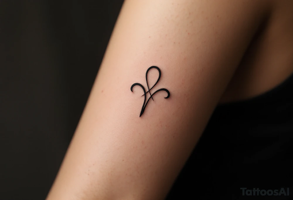 symbol for rune of love carved with sharp, clean lines, appearing etched into stone. tattoo idea