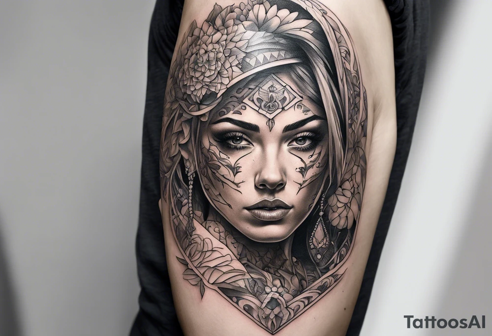 tattoo that fills entire length from shoulder to fingers that symbolizes pain tattoo idea